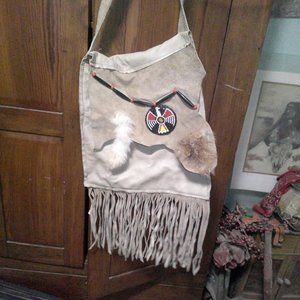 Native American Purse Genuine leather and suede fur